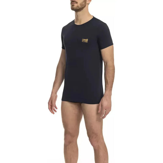 Cavalli Class "Blue Cotton Men T-Shirt" Cavalli Class