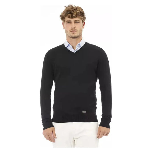 Baldinini Trend Black Modal Men Sweater Baldinini Trend