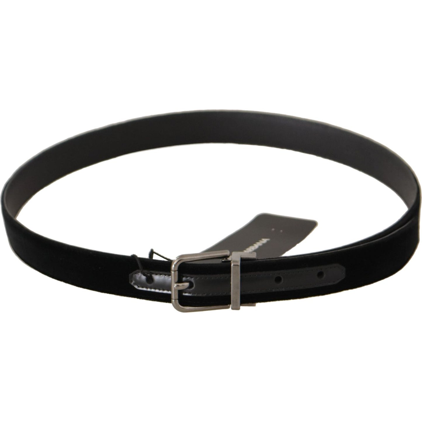 Dolce & Gabbana Elegant Black Cotton-Leather D&G Belt Dolce & Gabbana