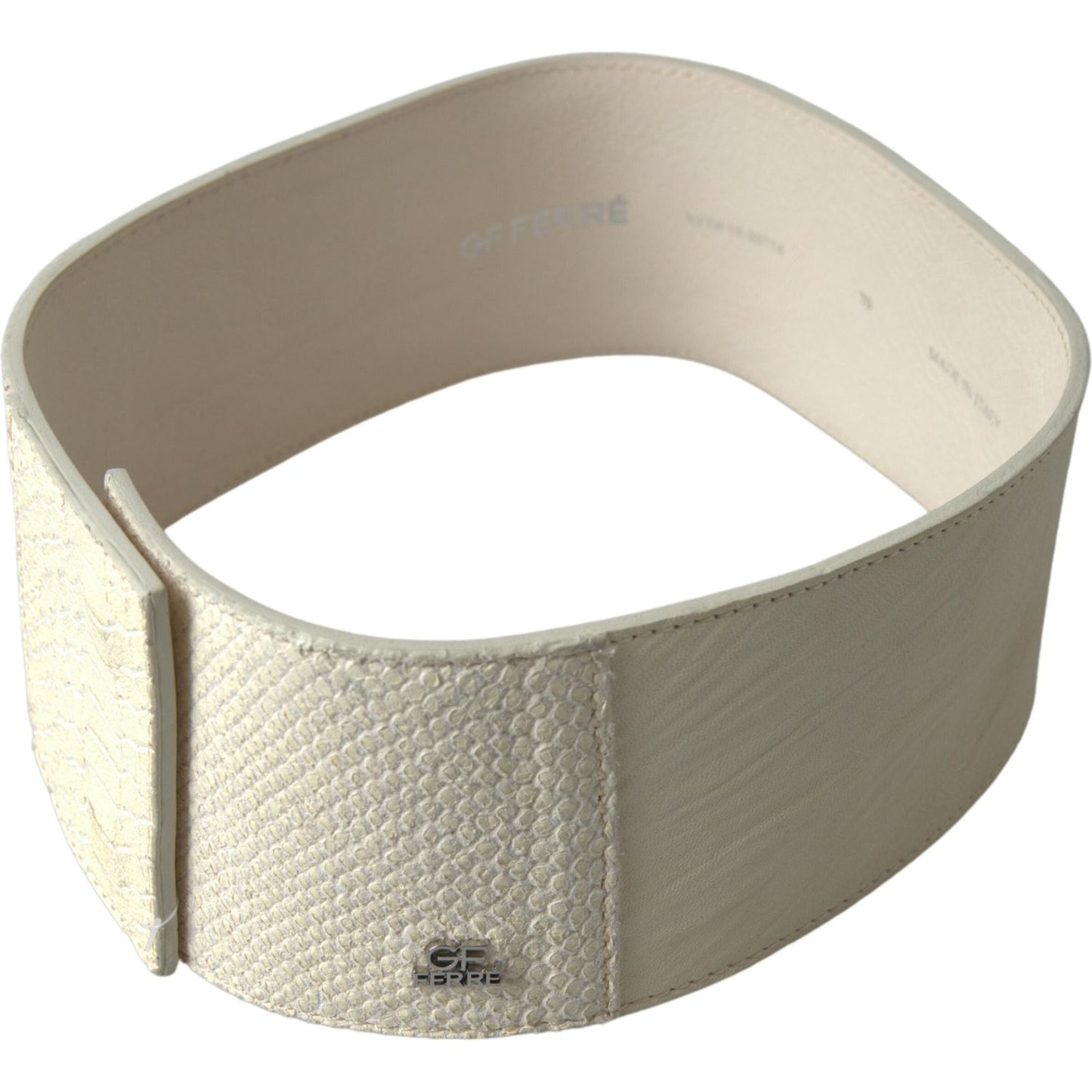 GF Ferre Chic Off White Snap Button Fashion Belt GF Ferre