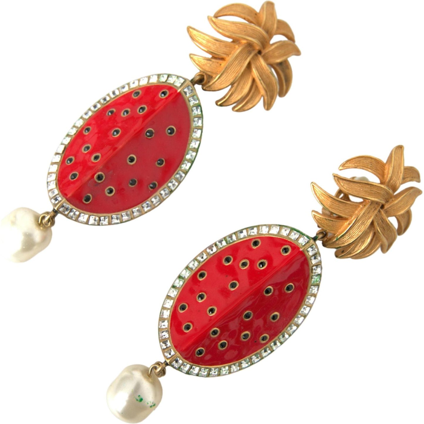 Dolce & Gabbana Radiant Red Watermelon Clip-On Earrings Dolce & Gabbana