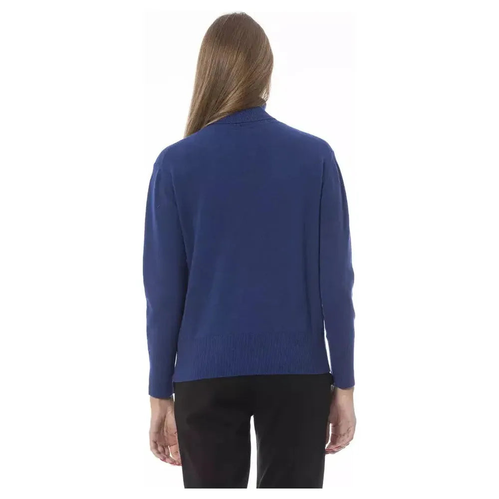 Baldinini Trend Blue Wool Women Sweater Baldinini Trend