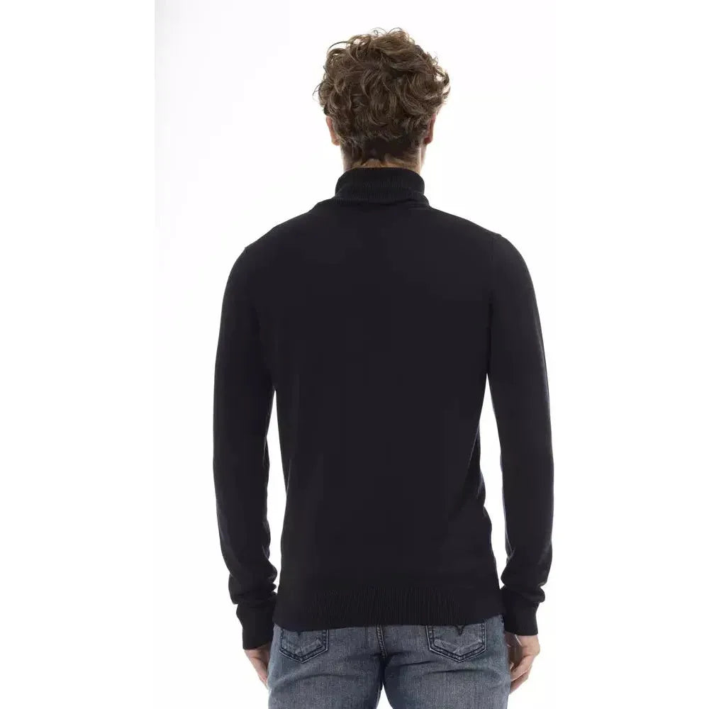 Baldinini Trend Blue Modal Men Sweater Baldinini Trend