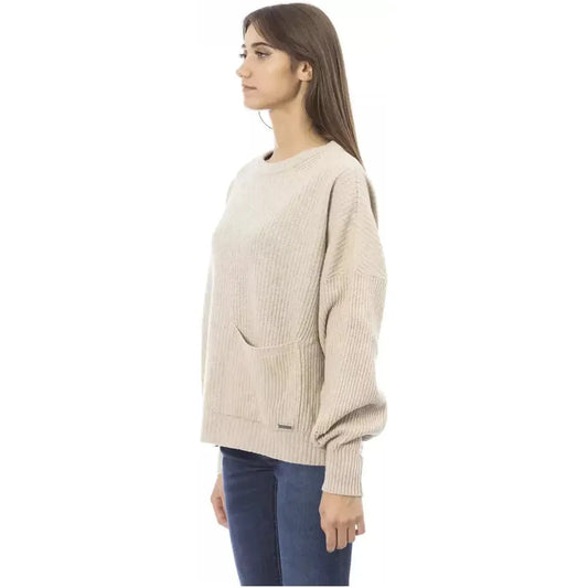 Baldinini Trend Beige Wool Women Sweater Baldinini Trend