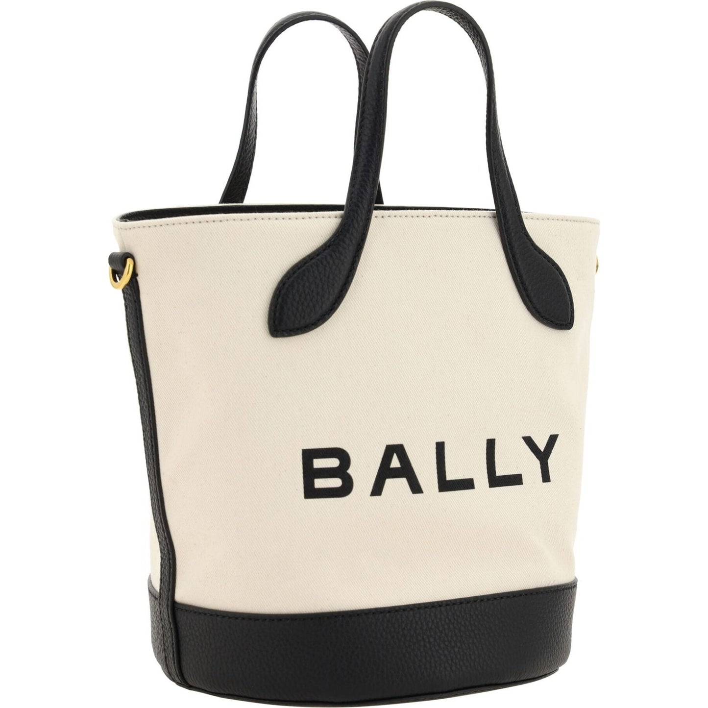 Bally White and Black Leather Bucket Bag Bally