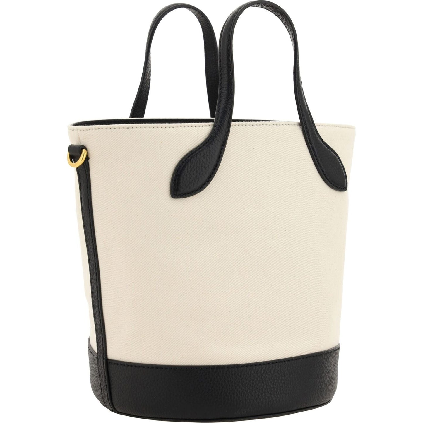 Bally White and Black Leather Bucket Bag Bally