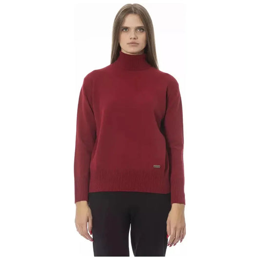 Baldinini Trend Red Wool Women Sweater Baldinini Trend Saddle Brown