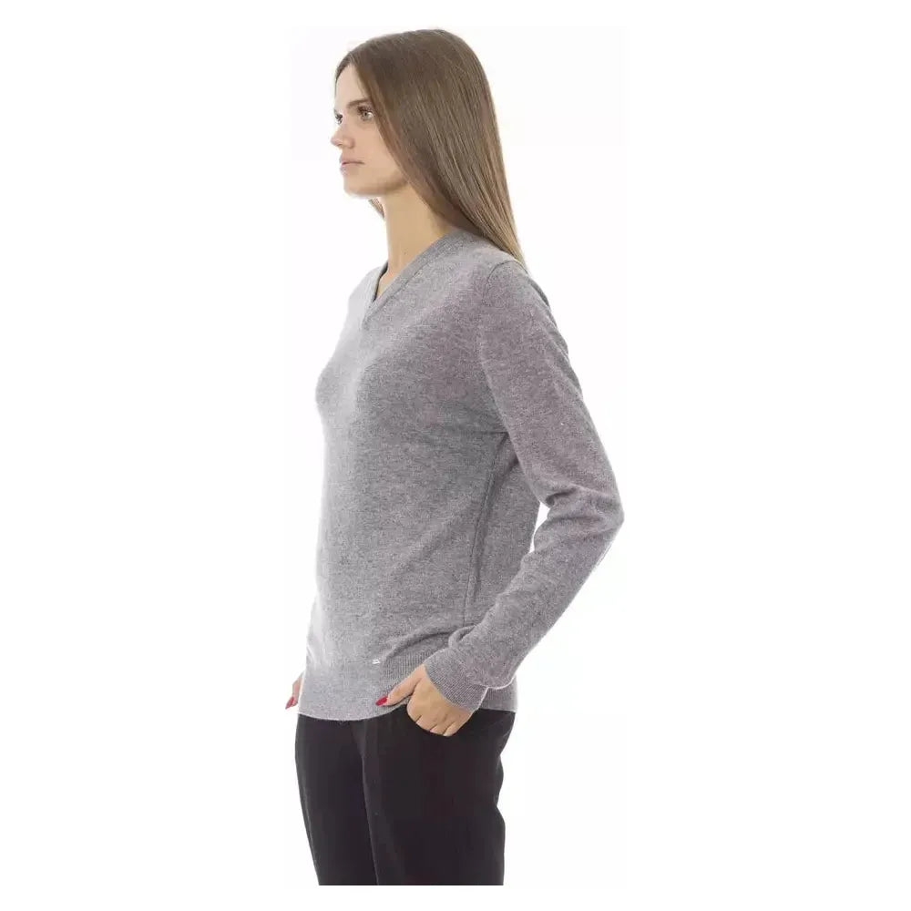 Baldinini Trend Gray Viscose Women Sweater Baldinini Trend Light Slate Gray
