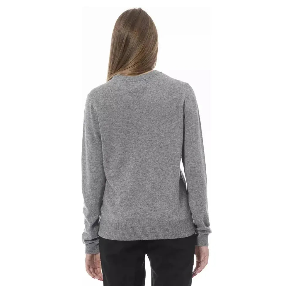 Baldinini Trend Gray Viscose Women Sweater Baldinini Trend Slate Gray