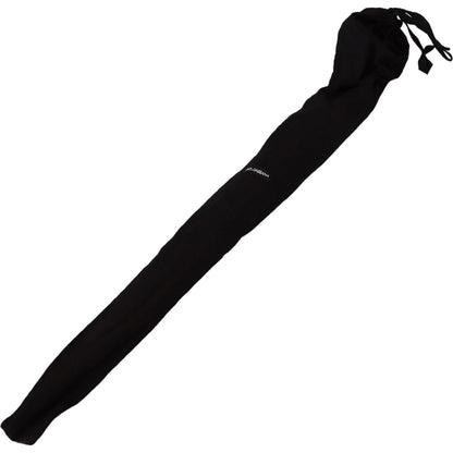 Dolce & Gabbana Brown Striped Leather Handle Collapsible Sartoria Umbrella