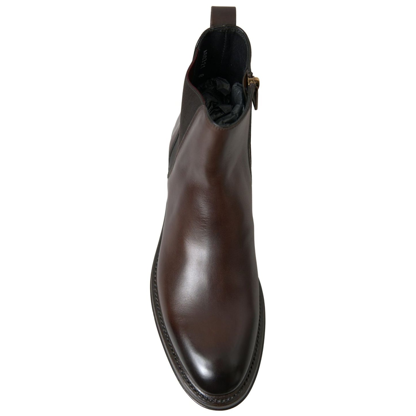 Dolce & Gabbana Brown Leather Chelsea Mens Boots Shoes Dolce & Gabbana