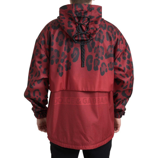 Dolce & Gabbana Radiant Red Leopard Print Hooded Jacket Dolce & Gabbana