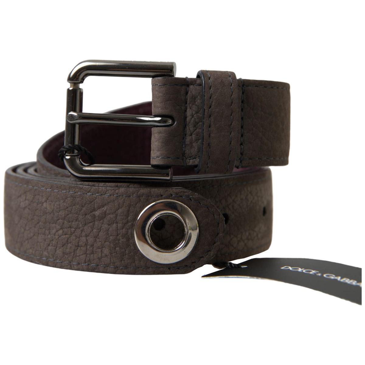 Dolce & Gabbana Elegant Brown Leather Belt with Metal Buckle Dolce & Gabbana