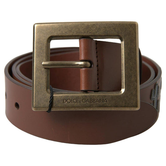 Dolce & Gabbana Elegant Leather Belt with Metal Buckle Dolce & Gabbana