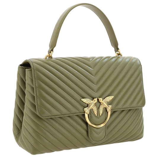 PINKO Emerald Elegance Calf Leather Handbag PINKO