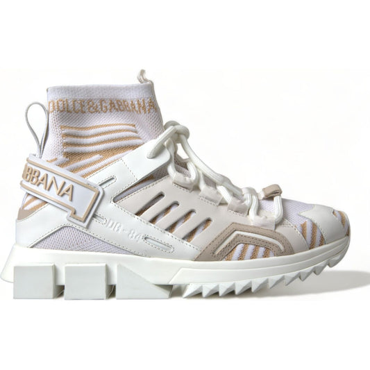 Dolce & Gabbana White Beige Sorrento Socks Sneakers Shoes Dolce & Gabbana