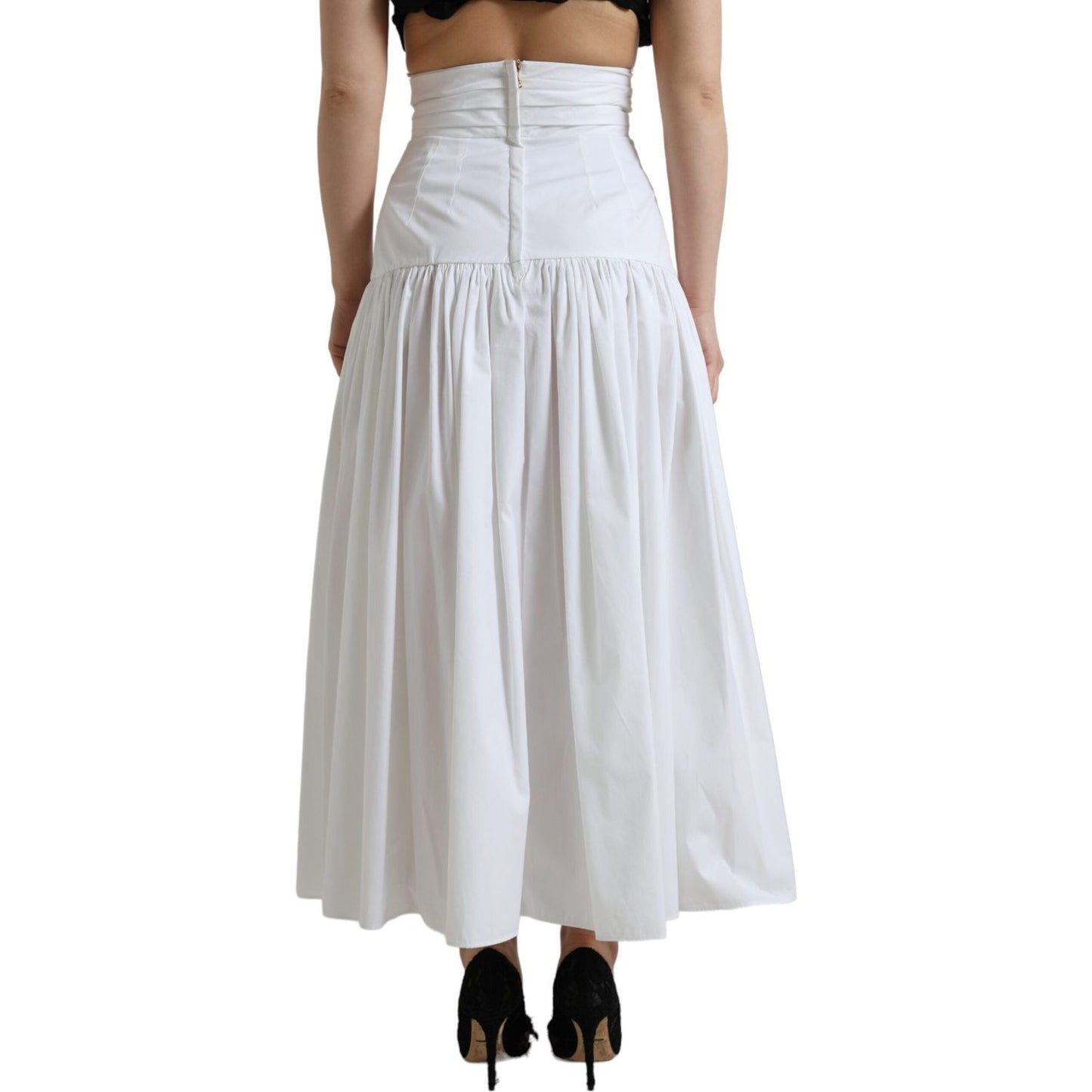 Dolce & Gabbana Elegant High Waist Cotton Maxi Skirt Dolce & Gabbana