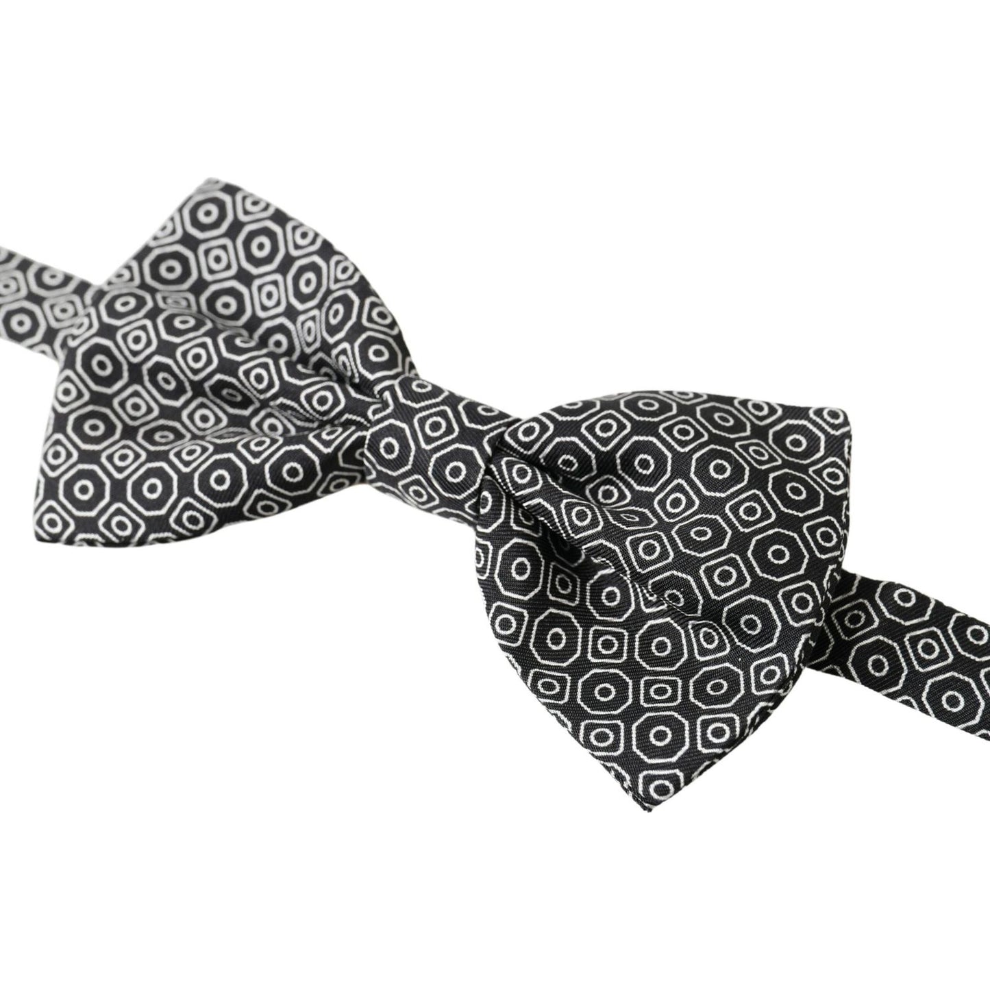 Dolce & Gabbana Elegant Black and White Silk Bow Tie Dolce & Gabbana