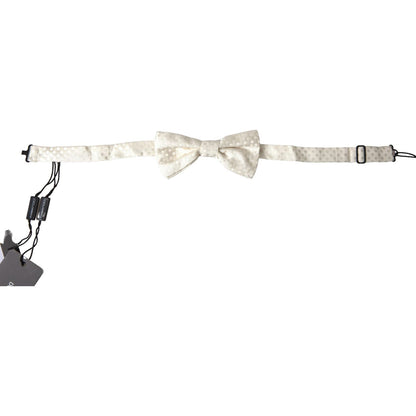 Dolce & Gabbana Ivory Fantasy Pattern Adjustable Neck Papillon Bow Tie