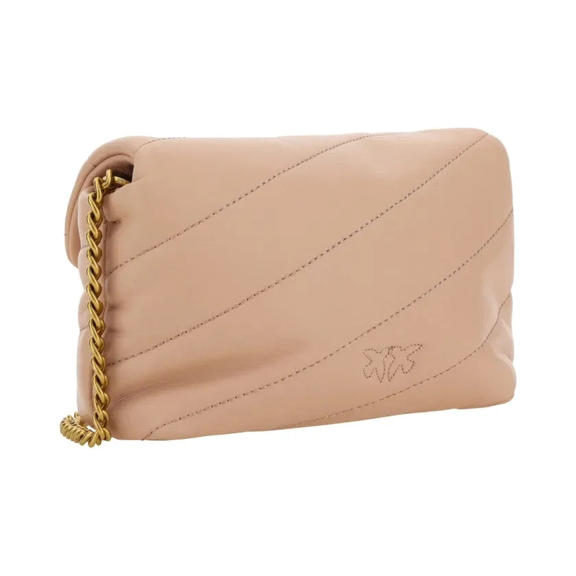 PINKO Chic Blush Quilted Crossbody Love Puff Bag PINKO