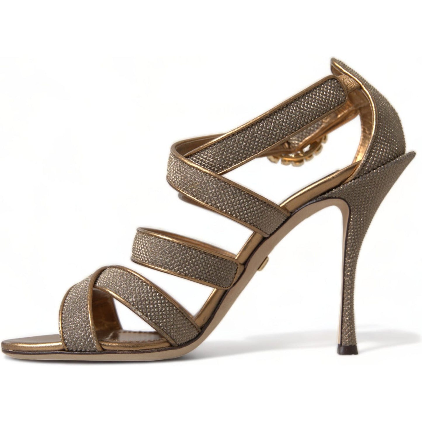 Dolce & Gabbana Bronze Crystal Stiletto Heels Sandals Dolce & Gabbana