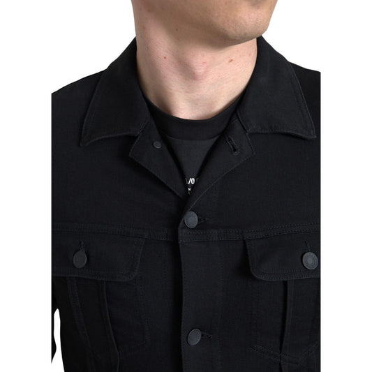 Dolce & Gabbana Elegant Black Denim Logo Jacket Dolce & Gabbana