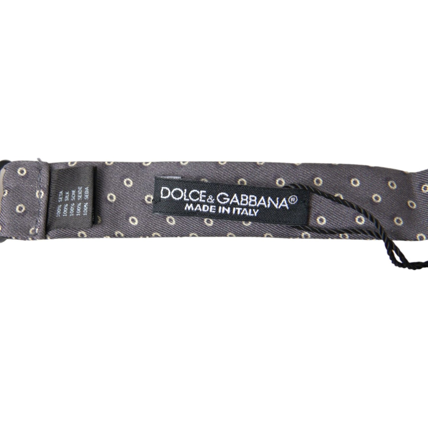 Dolce & Gabbana Gray Polka Dots Silk Adjustable Neck Papillon Bow Tie