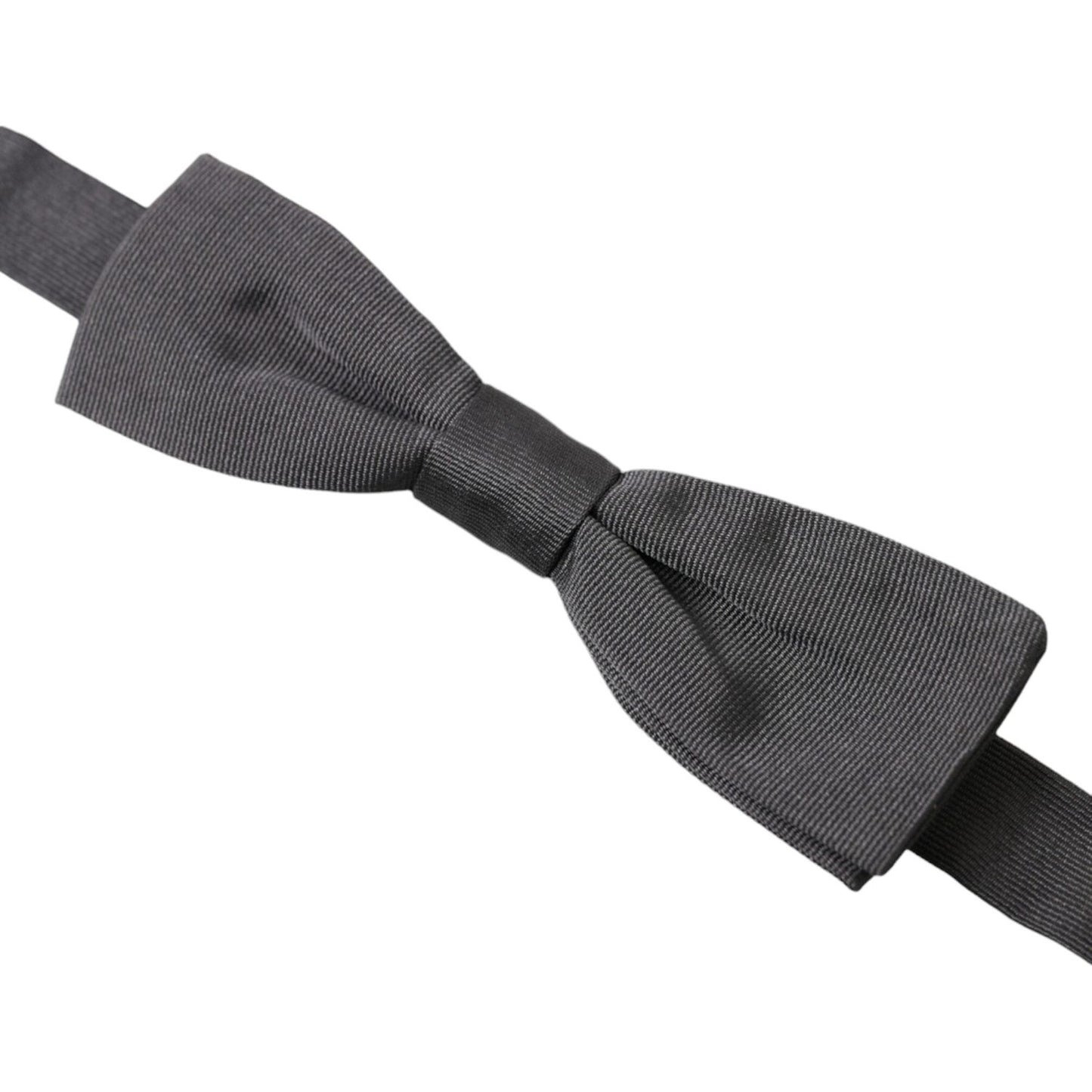 Dolce & Gabbana Elegant Silk Dark Gray Bow Tie Dolce & Gabbana