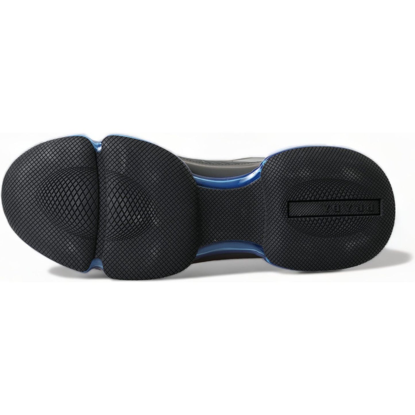 Prada Black Blue Rubber Knit Slip On Low Top Sneakers Shoes Prada