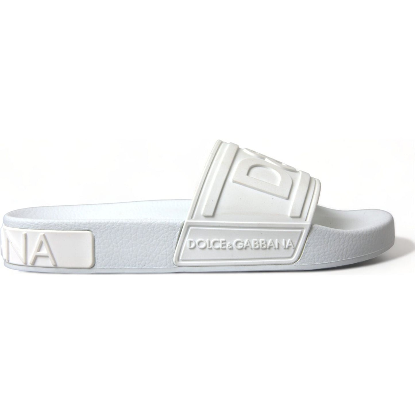 Dolce & Gabbana Elegant White Logo Slides Dolce & Gabbana