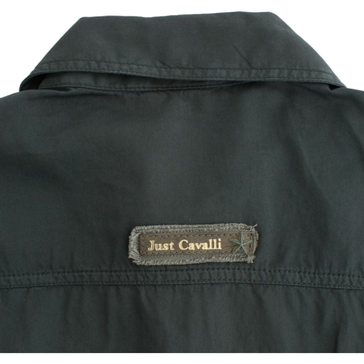 优雅灰色棉质纽扣衬衫