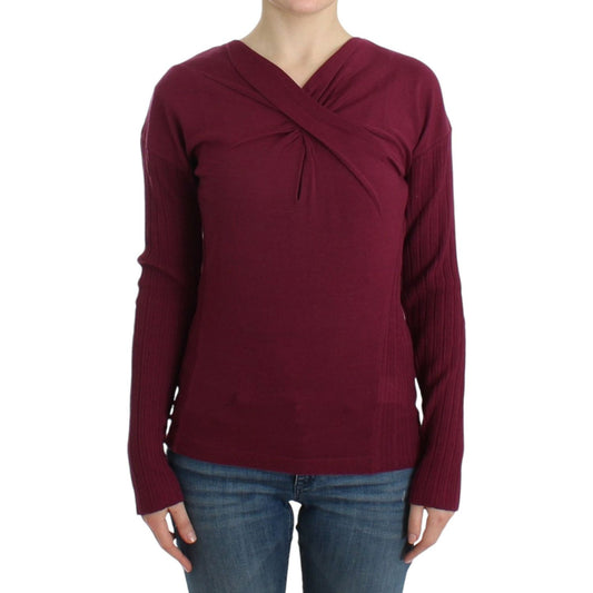 Cavalli Purple knitted wool sweater Cavalli