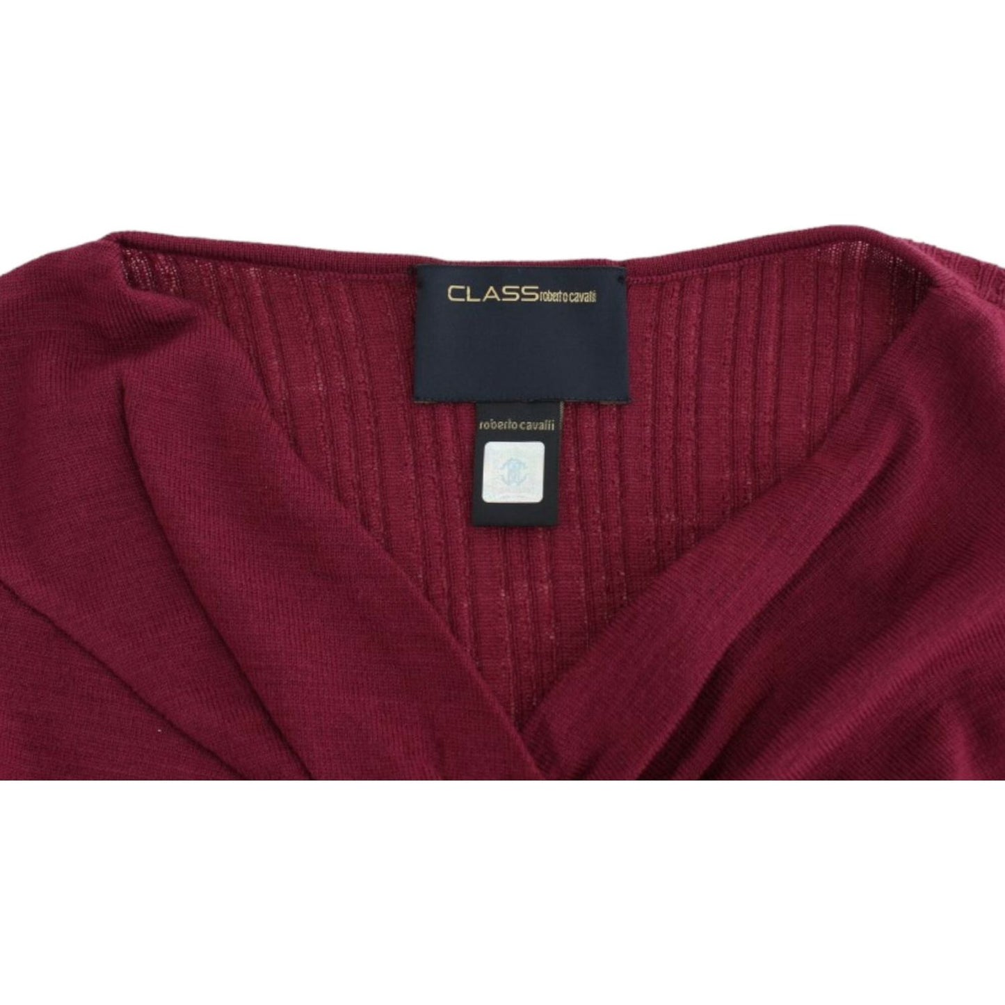 Cavalli Elegant Purple Keyhole Wool Sweater Cavalli