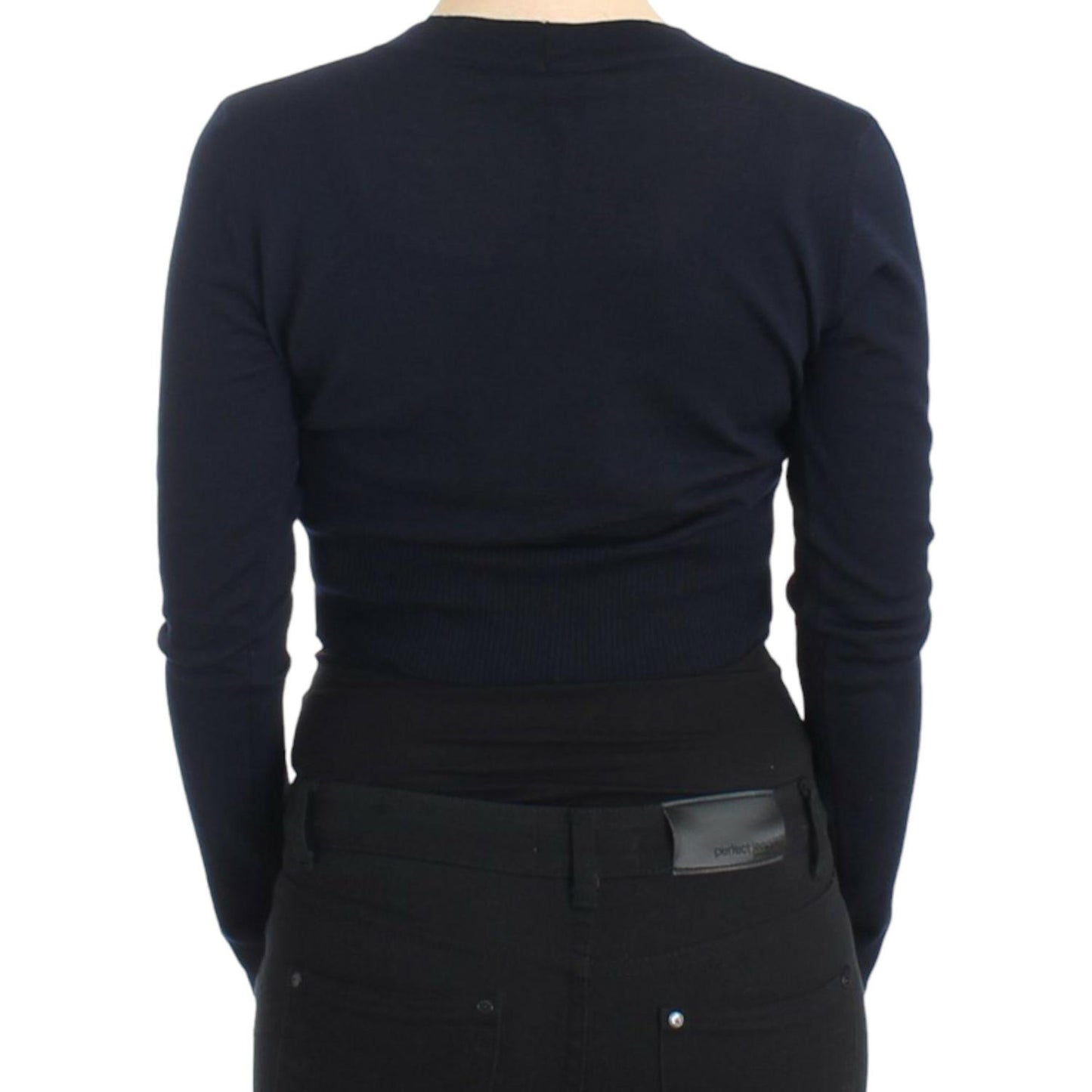 Cavalli Blue cropped wool cardigan Cavalli