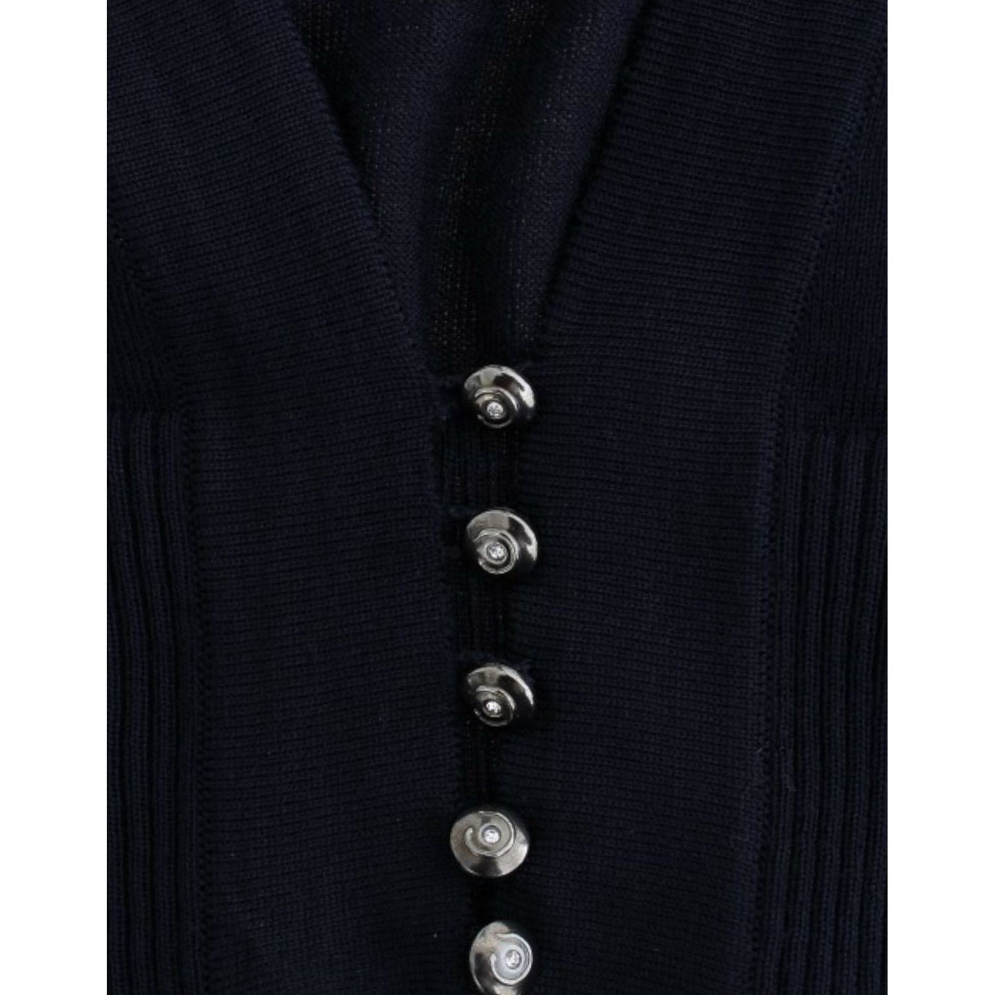 Cavalli Blue cropped wool cardigan Cavalli