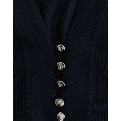 Cavalli Blue cropped wool cardigan Cavalli