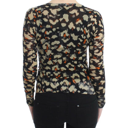 Cavalli Multicolor v-neck wool jumper