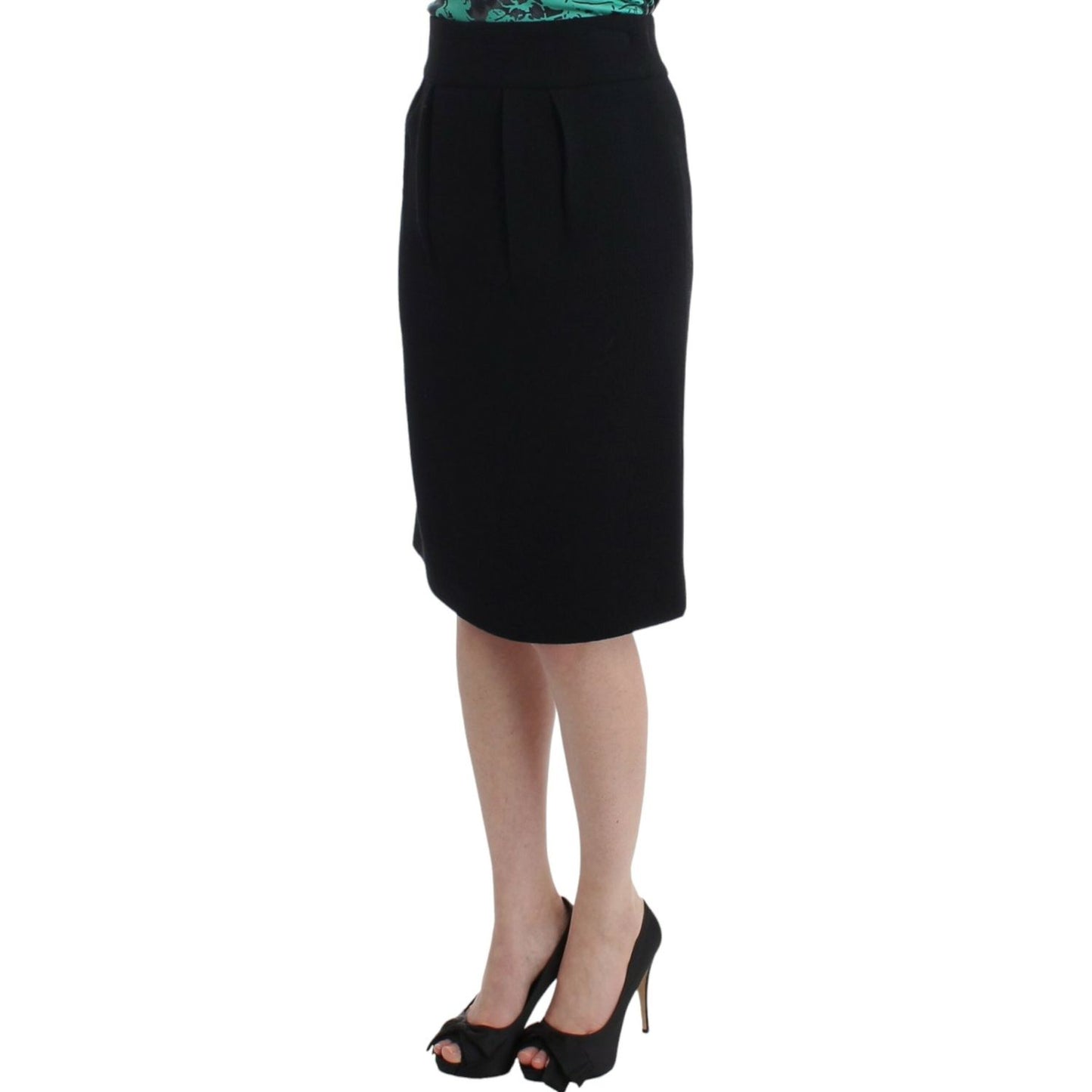 Cavalli Black wool pencil skirt Cavalli
