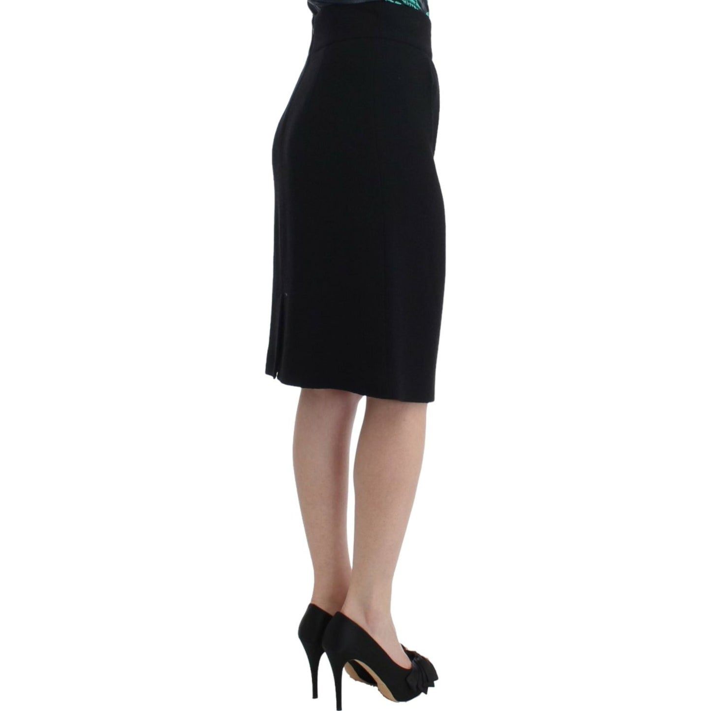 Cavalli Black wool pencil skirt Cavalli