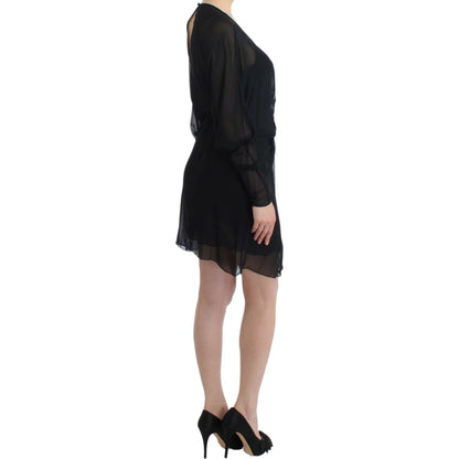 Cavalli Black long sleeve silk dress Cavalli