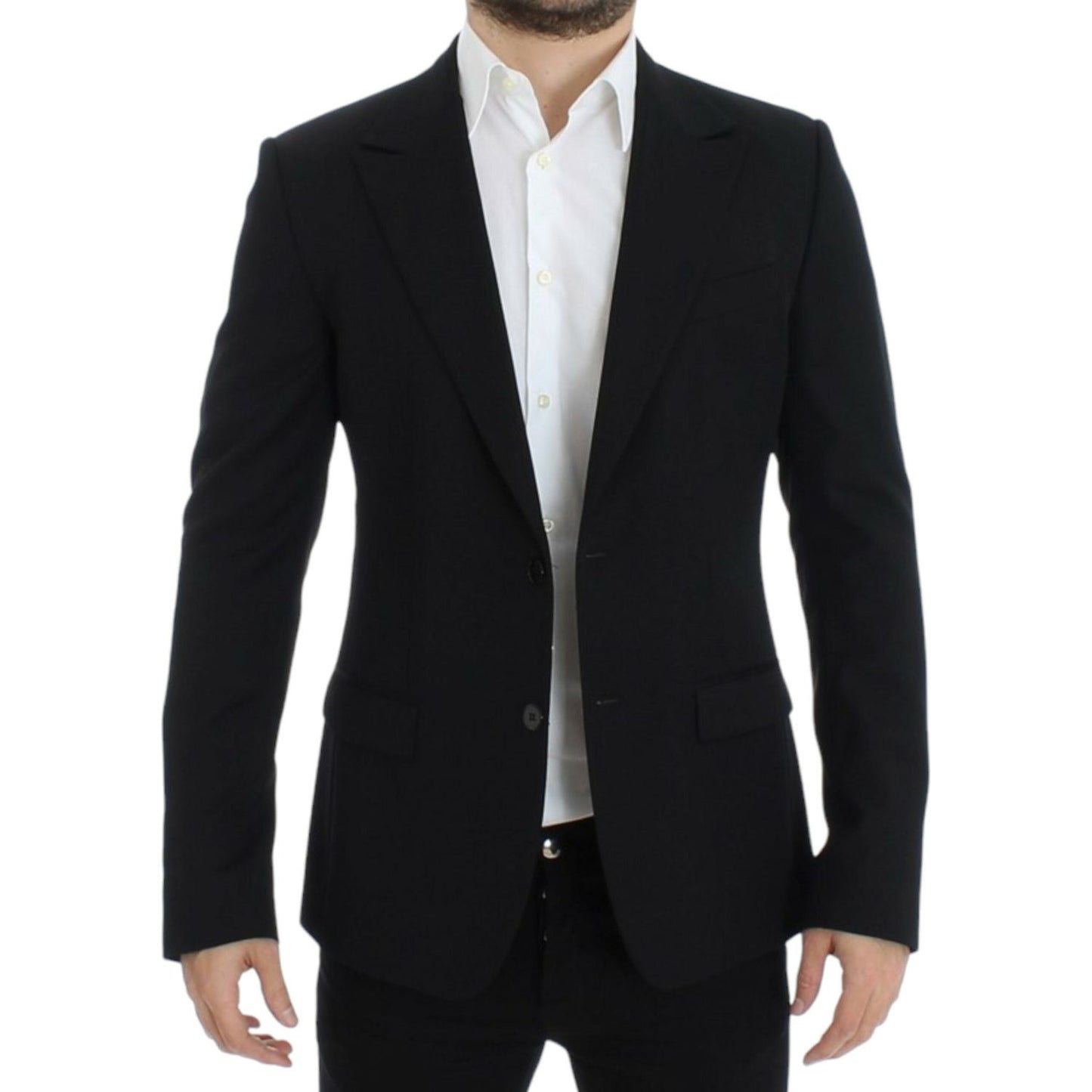 Dolce & Gabbana Elegant Slim Fit Black Wool Blazer Dolce & Gabbana