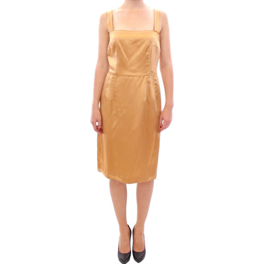 Dolce & Gabbana Bronze silk sheath dress Dolce & Gabbana