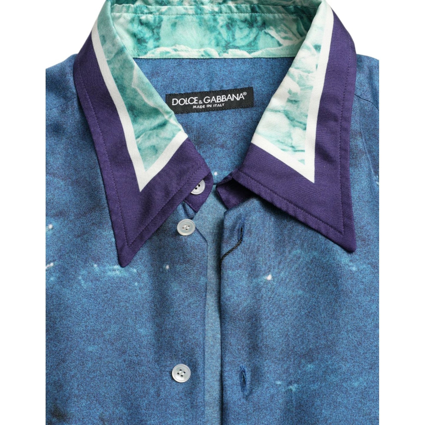 Dolce & Gabbana Elegant Ocean Print Silk Shirt Dolce & Gabbana