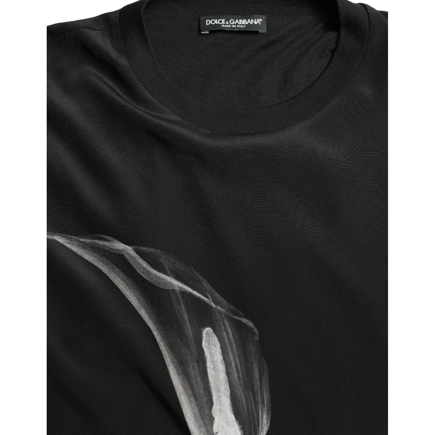 Dolce & Gabbana Black Floral Print Crewneck Pullover Sweater