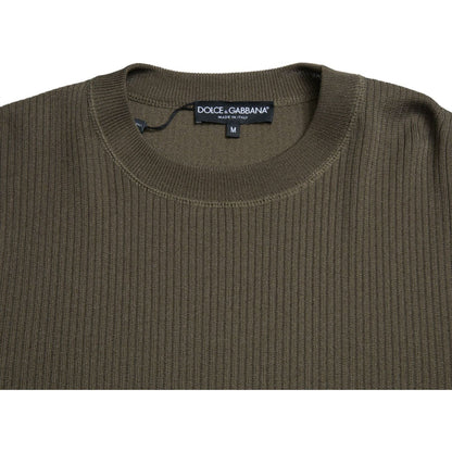 Dolce & Gabbana Green Viscose Crew Neck Men Pullover Sweater