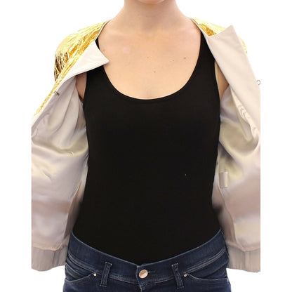 Vladimiro Gioia White Gold Purple Leather Jacket