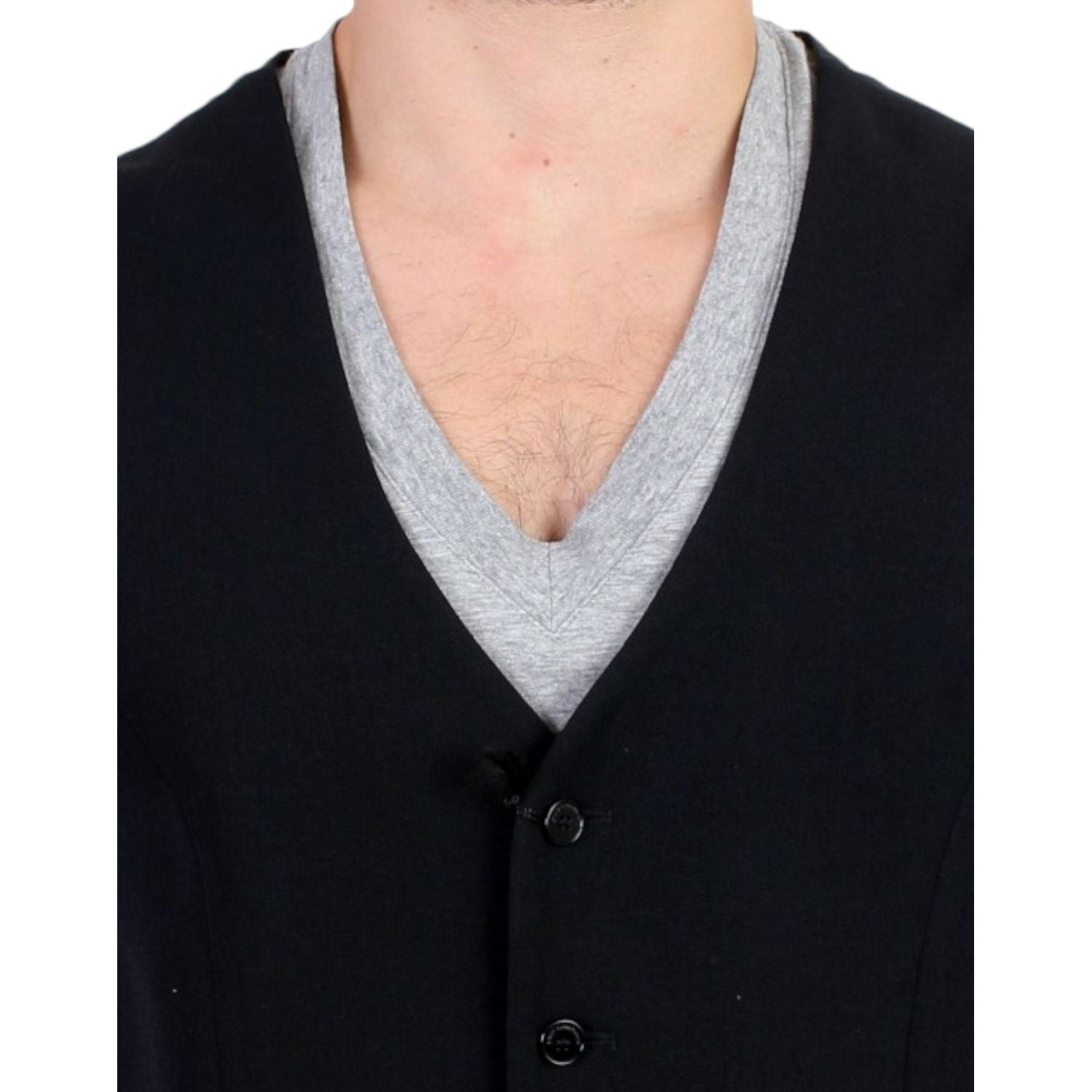 Costume National Black wool blend casual vest