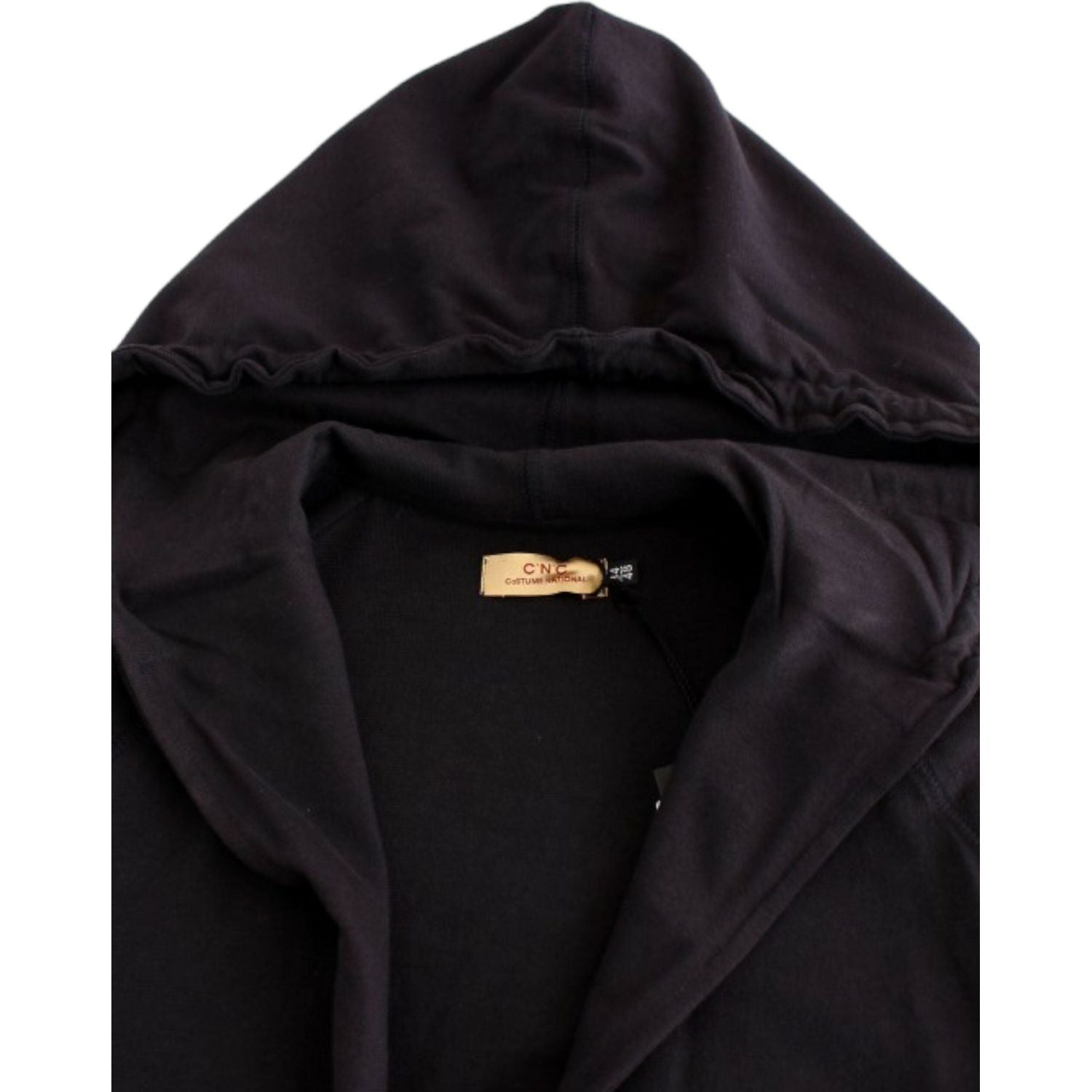 优雅蓝色连帽棉质毛衣