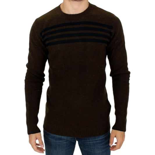 Costume National Brown striped crewneck sweater Costume National
