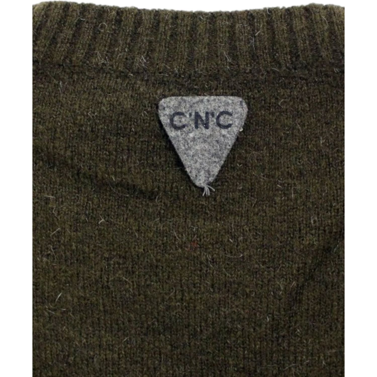 优雅圆领条纹毛衣套头衫